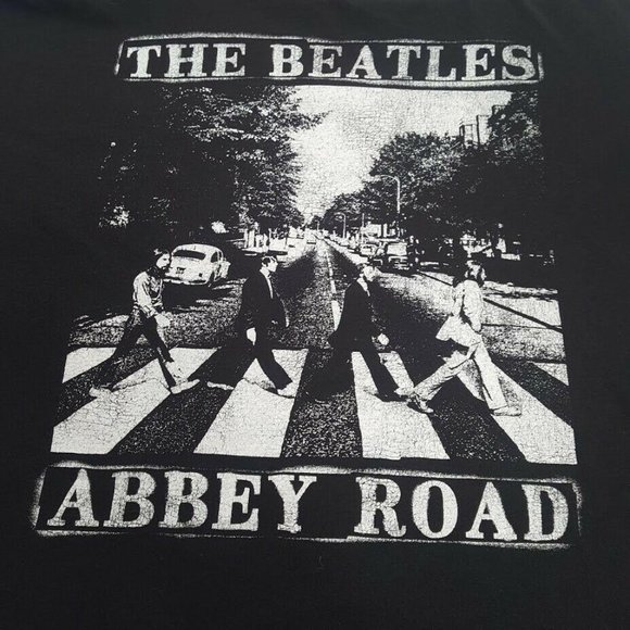 The Beatles Abbey Road Black Men's Graphic Tee T-Shirt XL - Picture 2 of 8